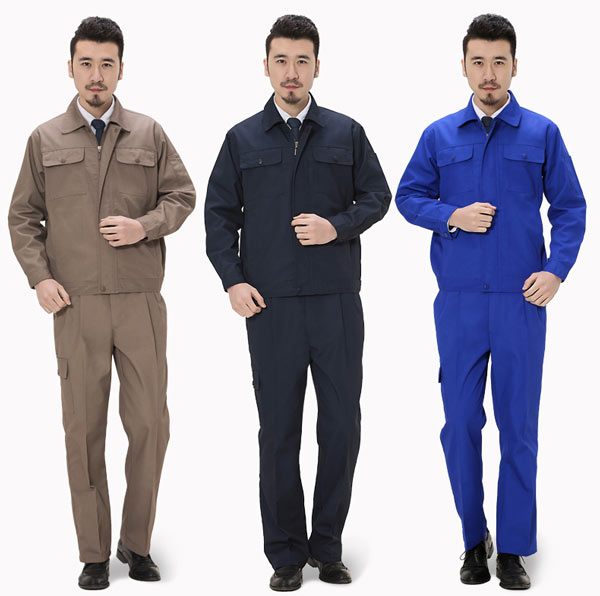 纯棉长袖工作服定制款式颜色选择参考图
