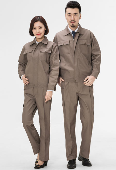 卡其色长袖夹克工作服订做款式要求