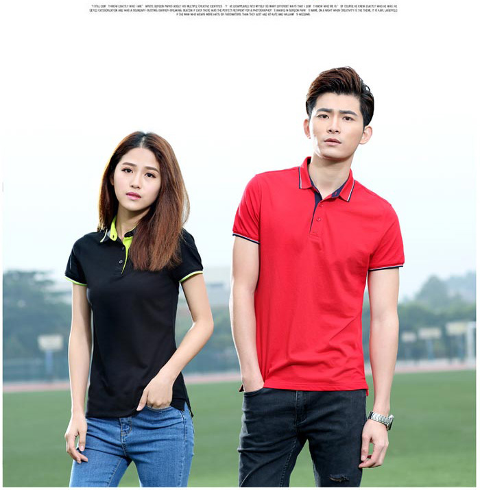 黑色高尔夫polo衫定做男/女款式展示图