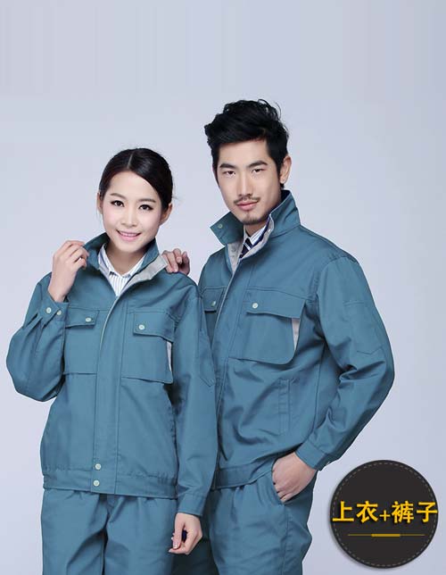 兰灰色深圳工作服定制款式图